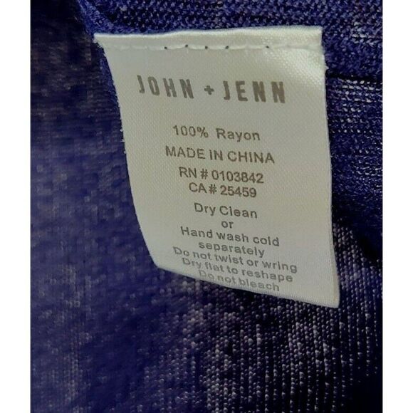 John + Jenn Navy Blue Sweater Waist Tie Womens Short Sleeve Large Sweater Rayon - Picture 8 of 8